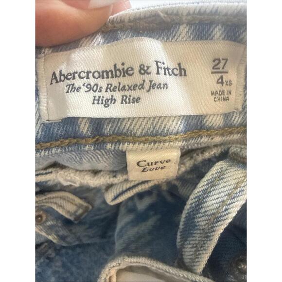 Abercrombie & Fitch The '90s Relaxed High Rise Curve Love Jeans Size 27 4XS - Picture 12 of 12